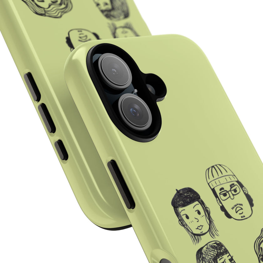 green faces