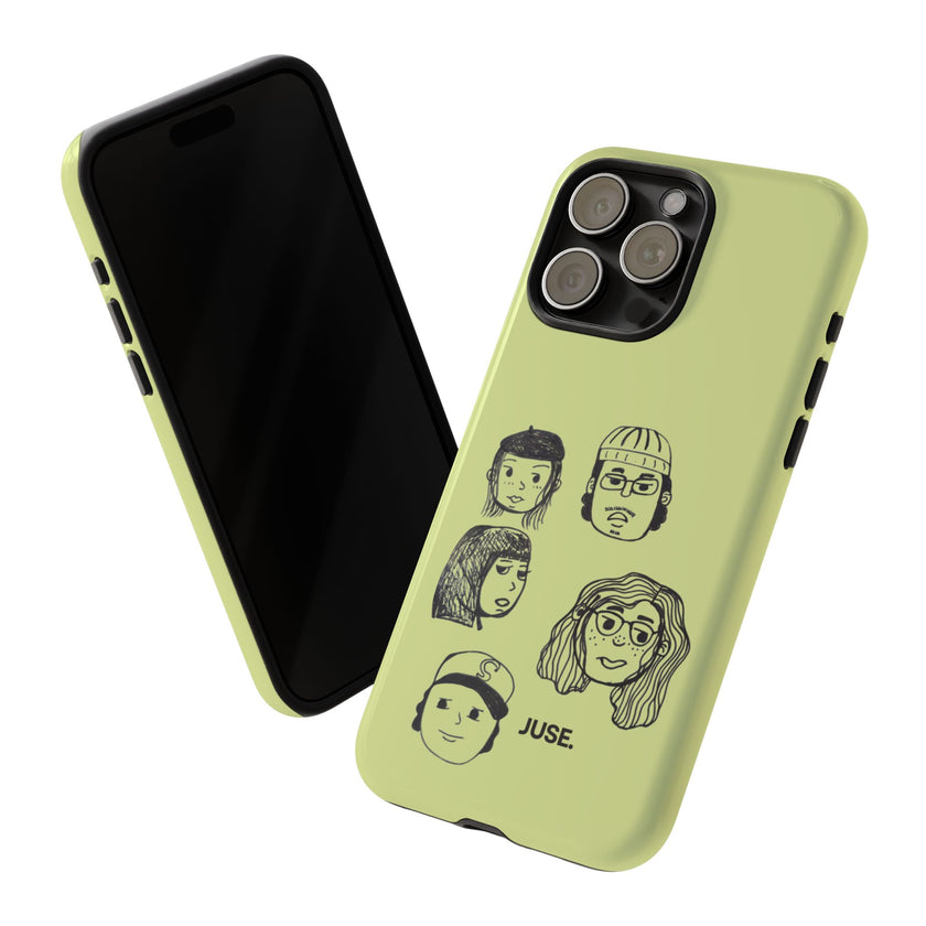green faces